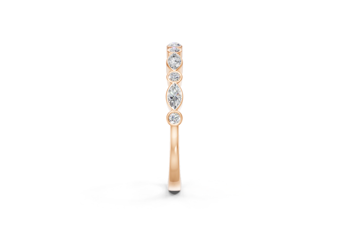 Round & Marquise Bezel-Set Half Eternity Ring