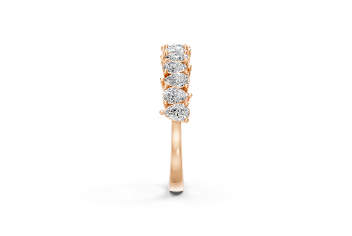 Pear-Cut Diamond Half Eternity Ring