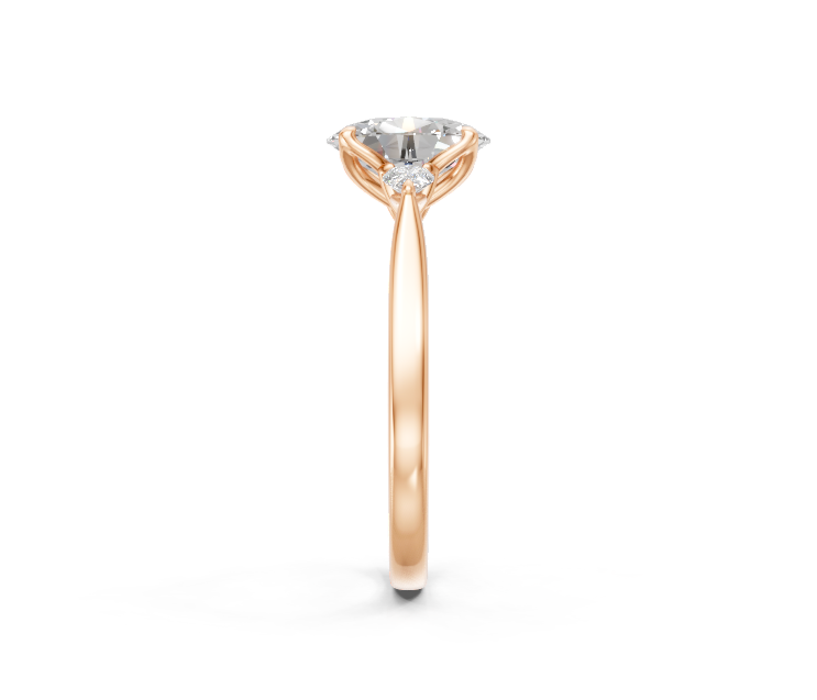 Oval-Cut & Pear Diamond Trilogy Ring