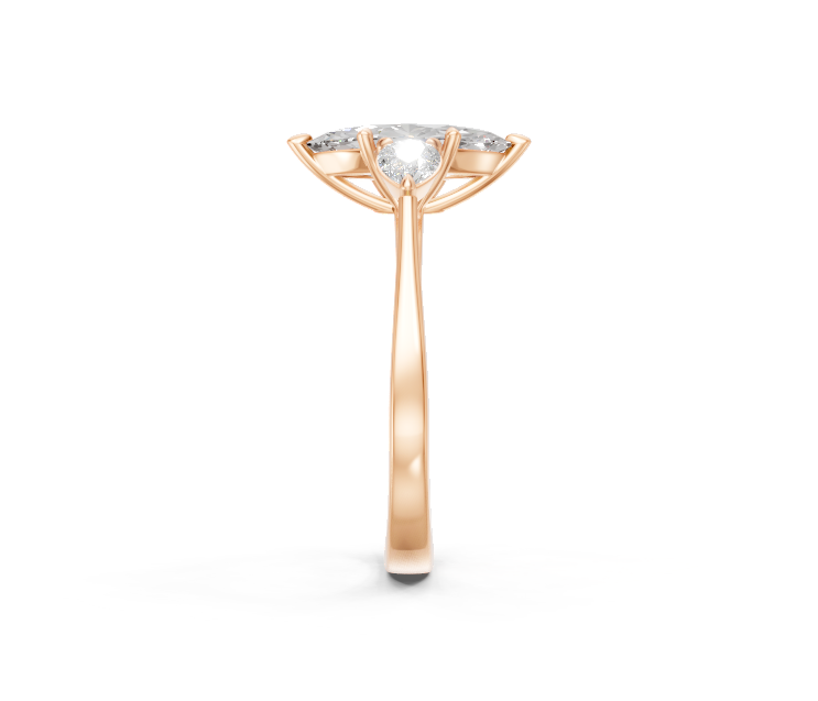 Marquise-Cut & Pear Diamond Trilogy Ring