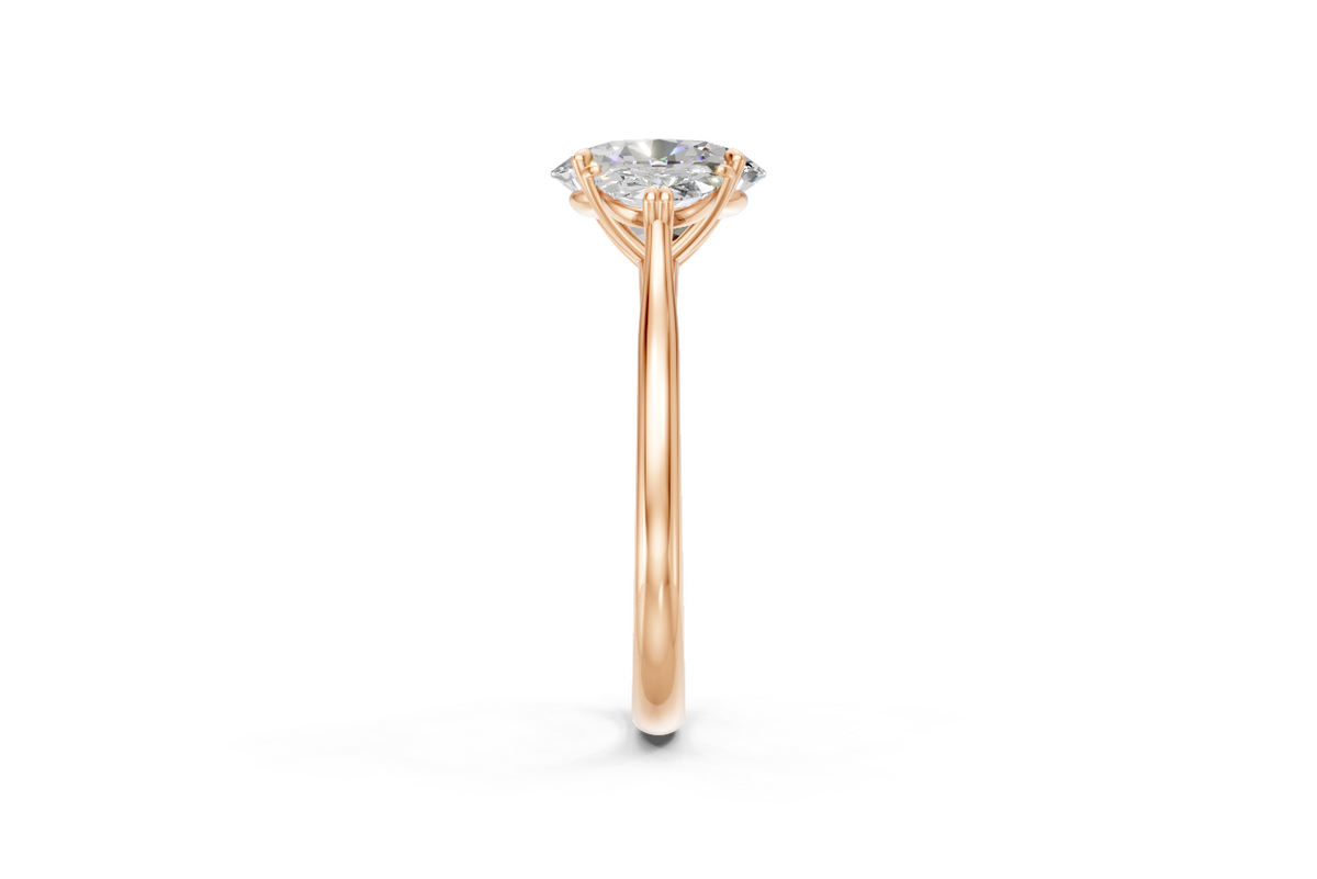 Oval-Cut Diamond & Half Moon Trilogy Ring