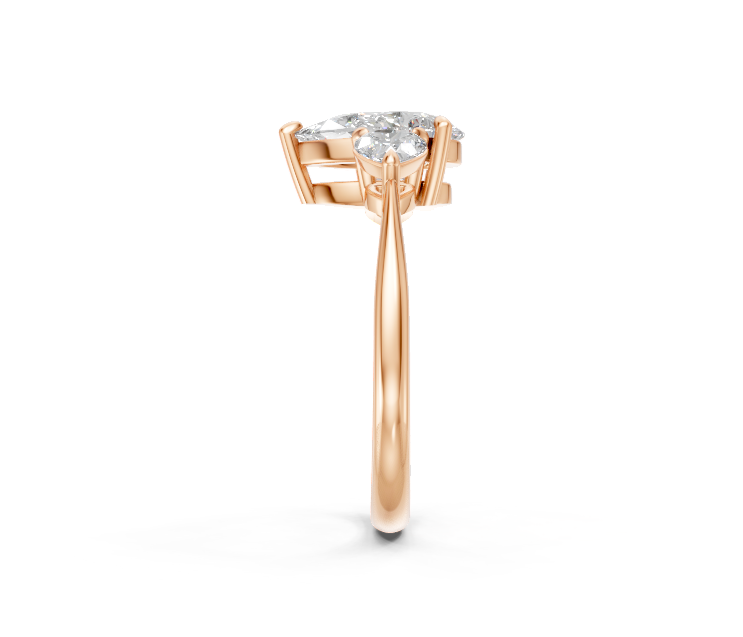 Pear-Cut & Heart Diamond Trilogy Ring