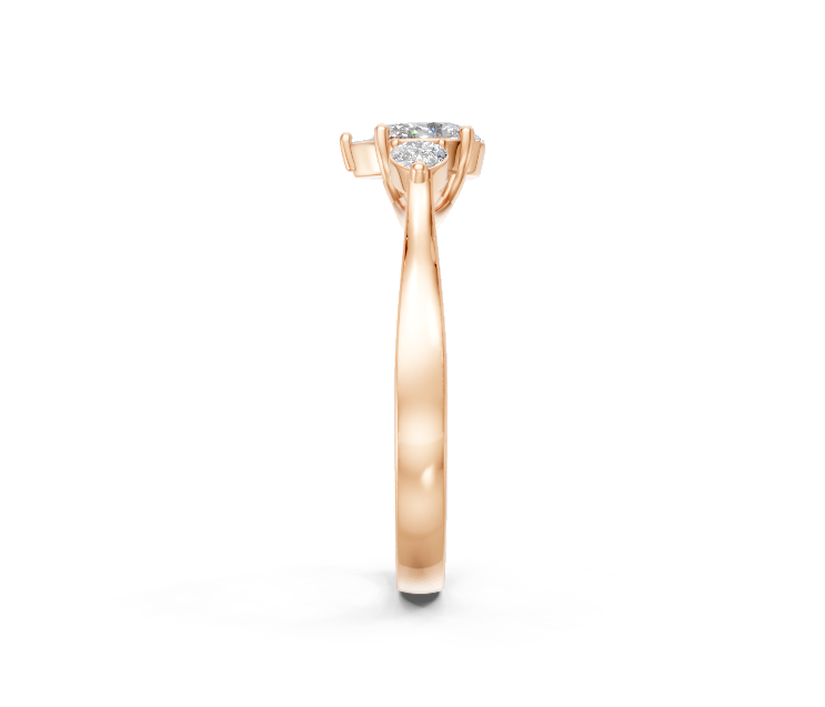 Pear-Cut Diamond Trilogy Ring