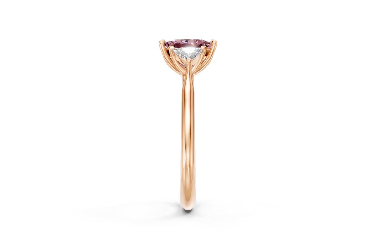 Princess-Cut Pink Diamond & Trillion Trilogy Ring