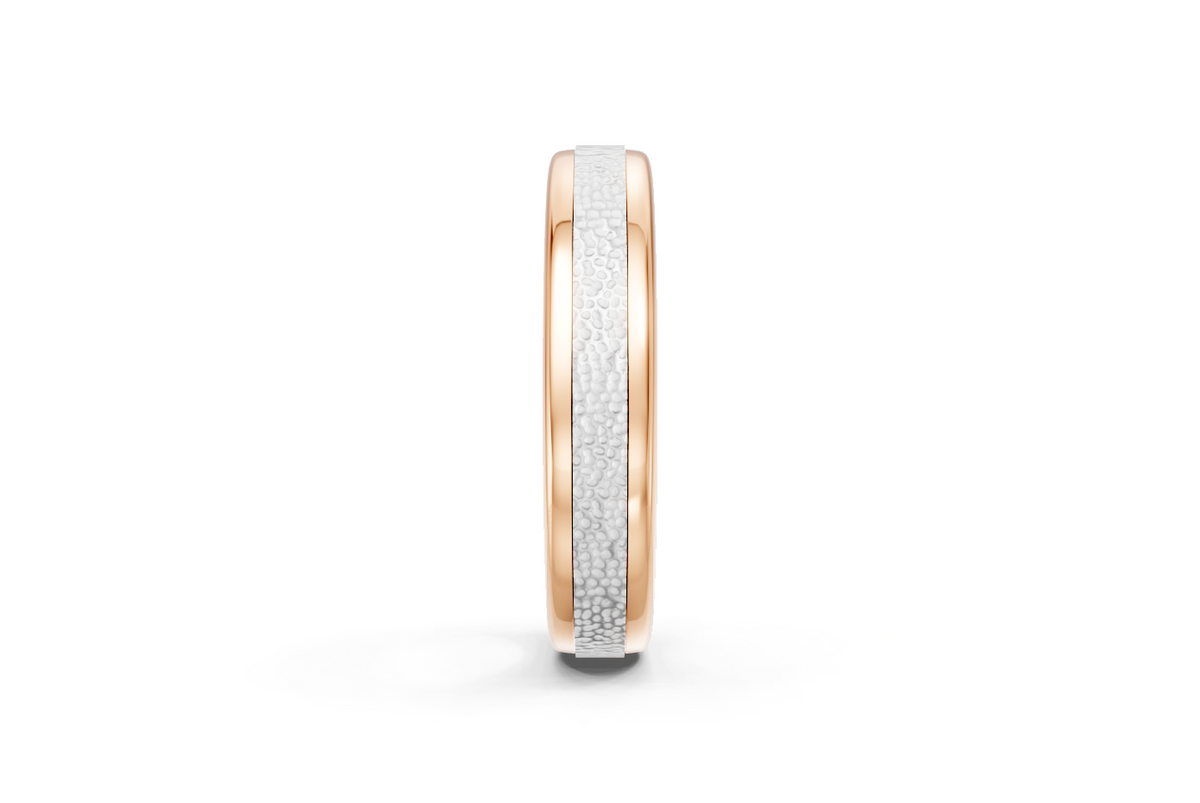 Men’s Two-Tone Hammered Wedding Band