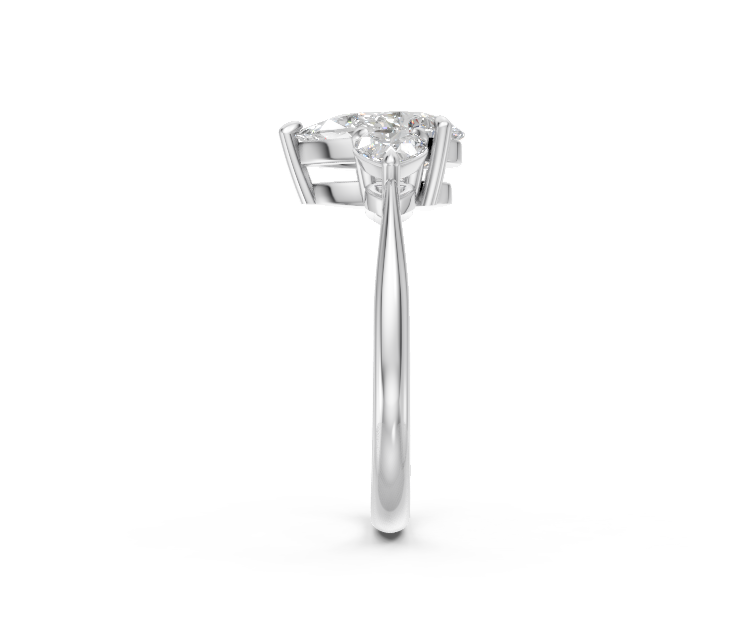 Pear-Cut & Heart Diamond Trilogy Ring