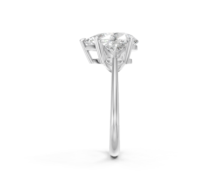 Pear-Cut Diamond & Trillion Trilogy Ring