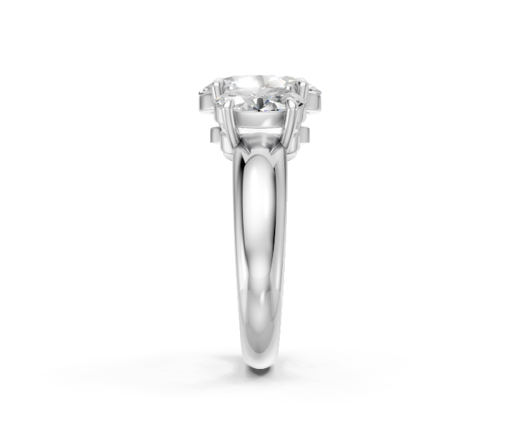 Oval-Cut Diamond Trilogy Ring