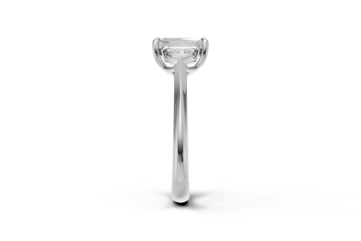 Emerald-Cut & Trillion Trilogy Ring