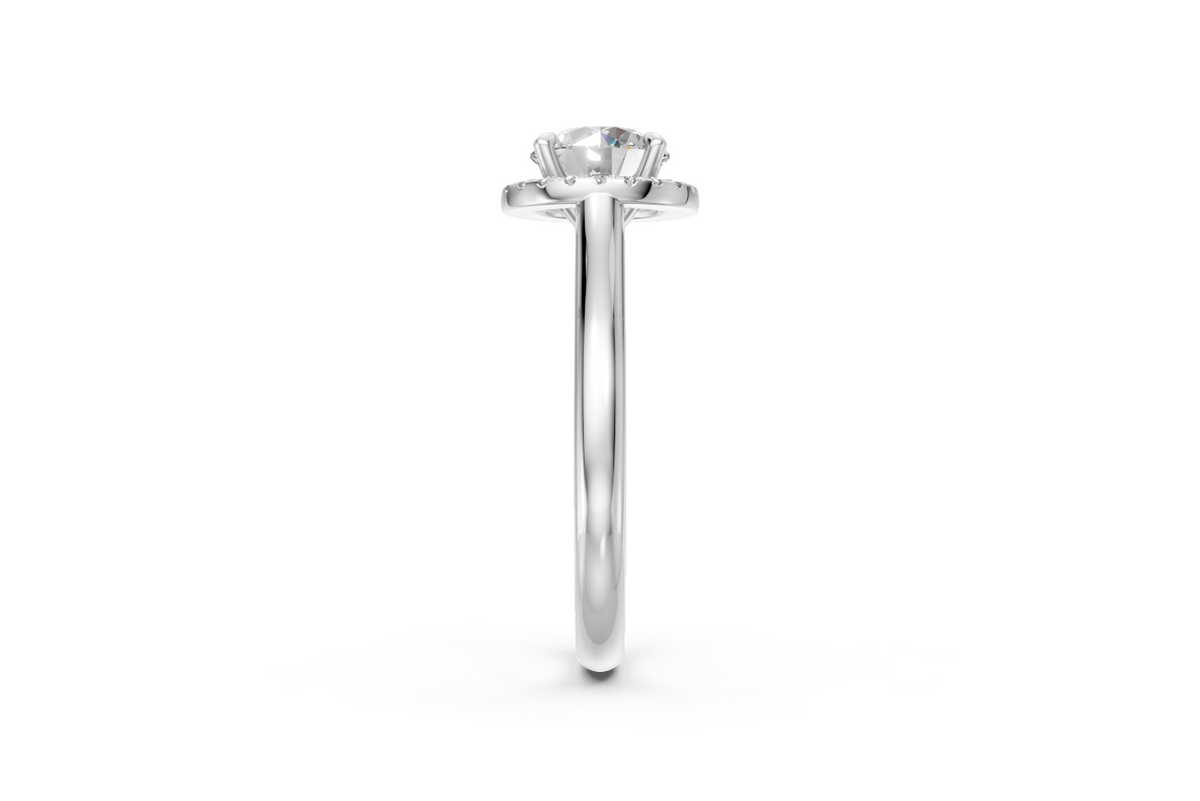 Round-Cut Halo Diamond Ring