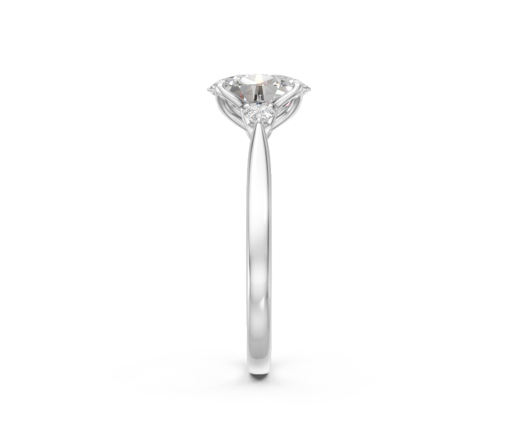 Oval-Cut & Pear Diamond Trilogy Ring
