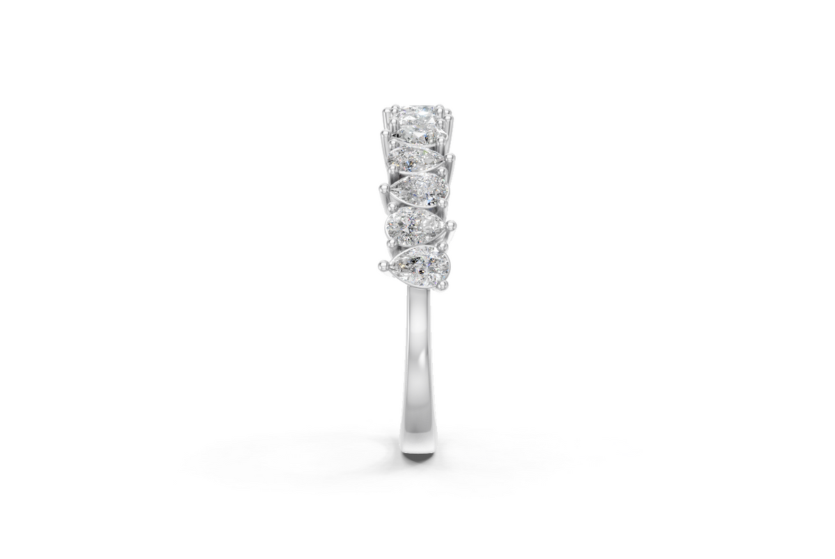 Pear-Cut Diamond Half Eternity Ring