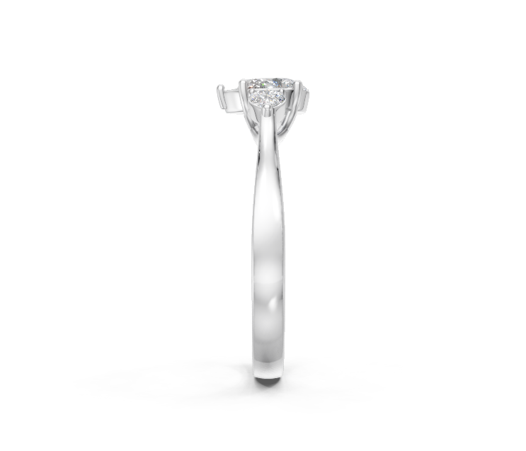Pear-Cut Diamond Trilogy Ring