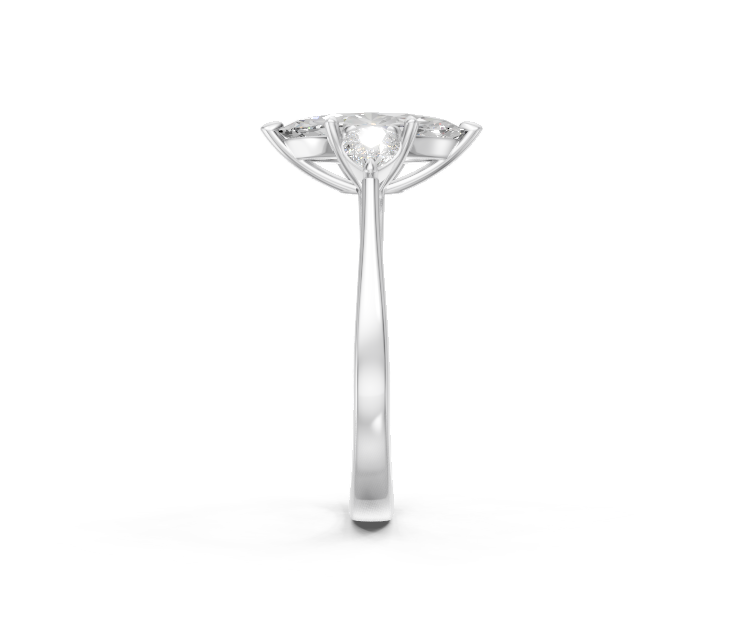 Marquise-Cut & Pear Diamond Trilogy Ring