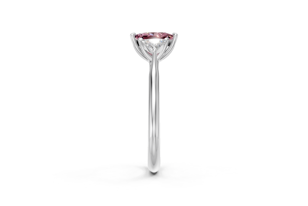 Princess-Cut Pink Diamond & Trillion Trilogy Ring