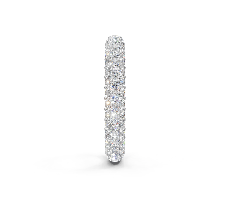 Pavé Set Round-Cut Diamonds Wedding Band