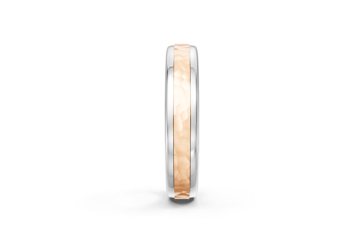 Men’s Two-Tone Hammered Wedding Band