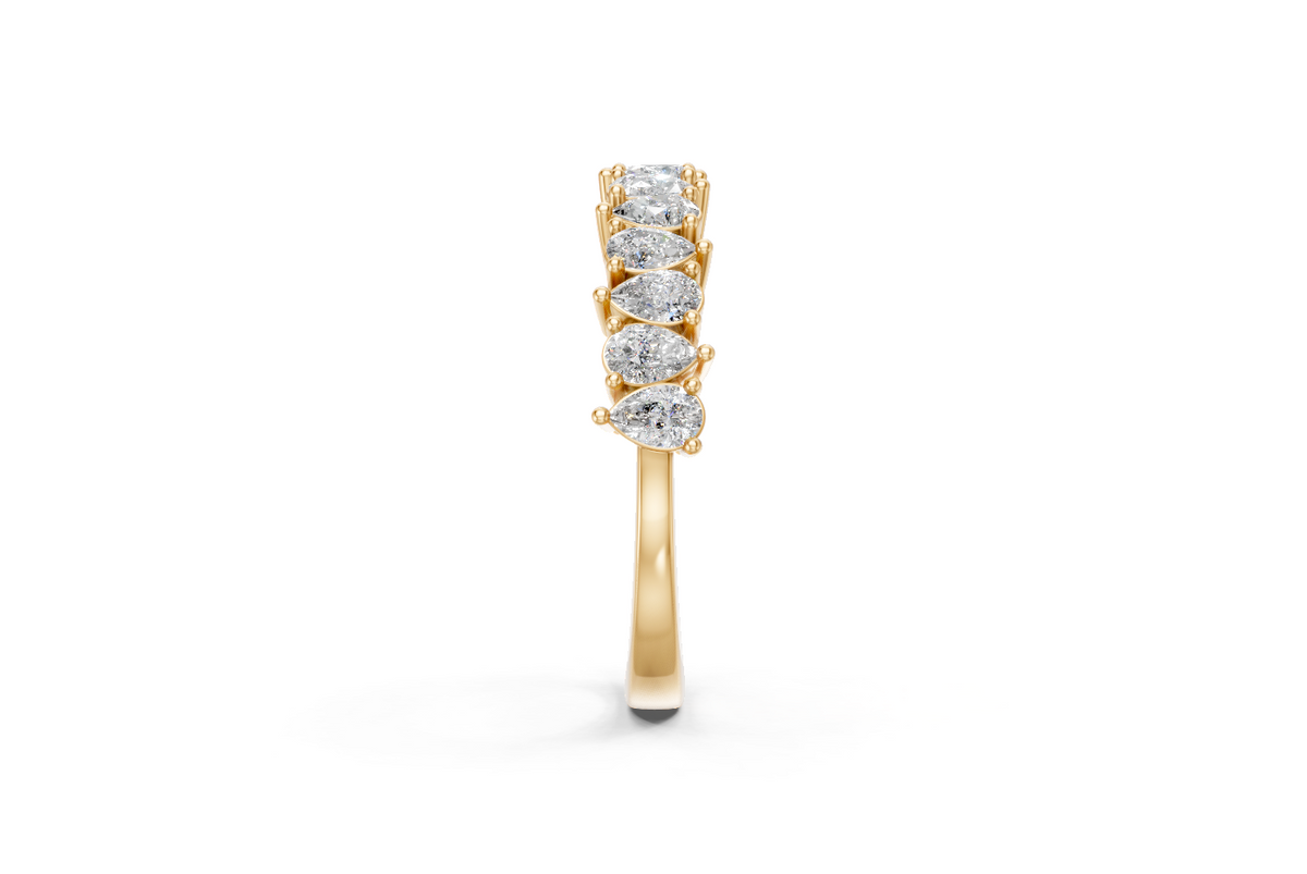 Pear-Cut Diamond Half Eternity Ring