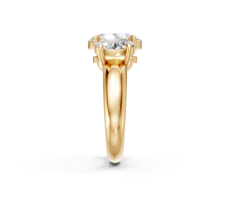 Oval-Cut Diamond Trilogy Ring