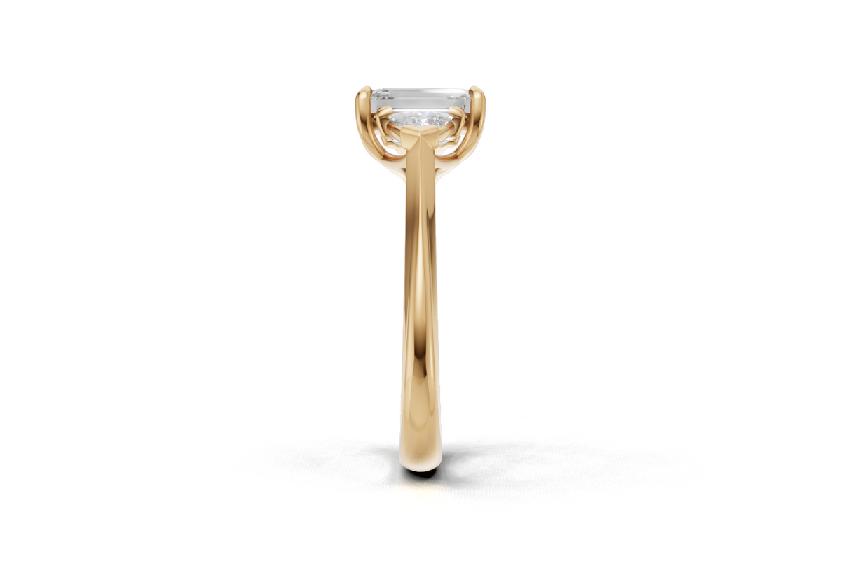 Emerald-Cut & Trillion Trilogy Ring