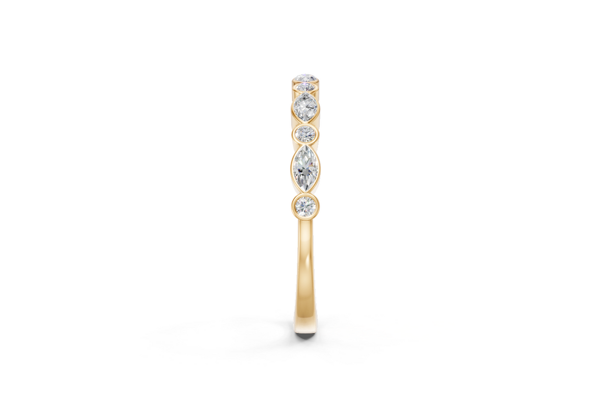 Round & Marquise Bezel-Set Half Eternity Ring