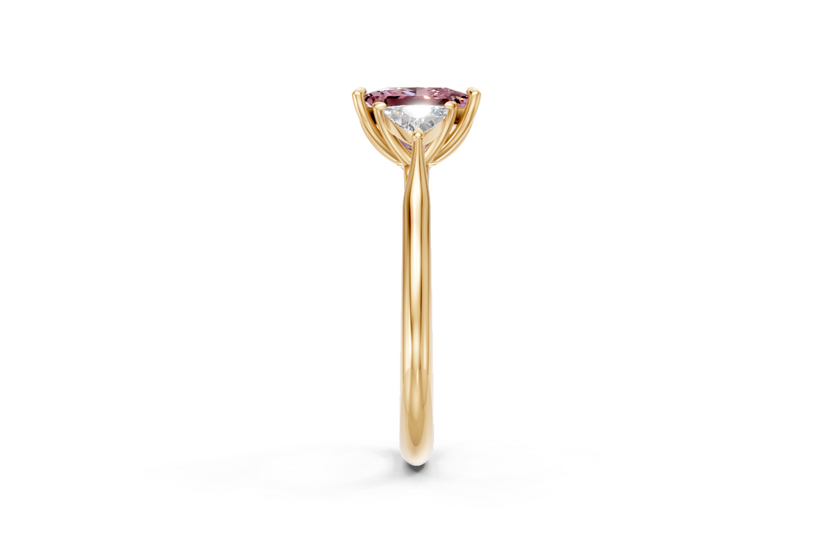 Princess-Cut Pink Diamond & Trillion Trilogy Ring
