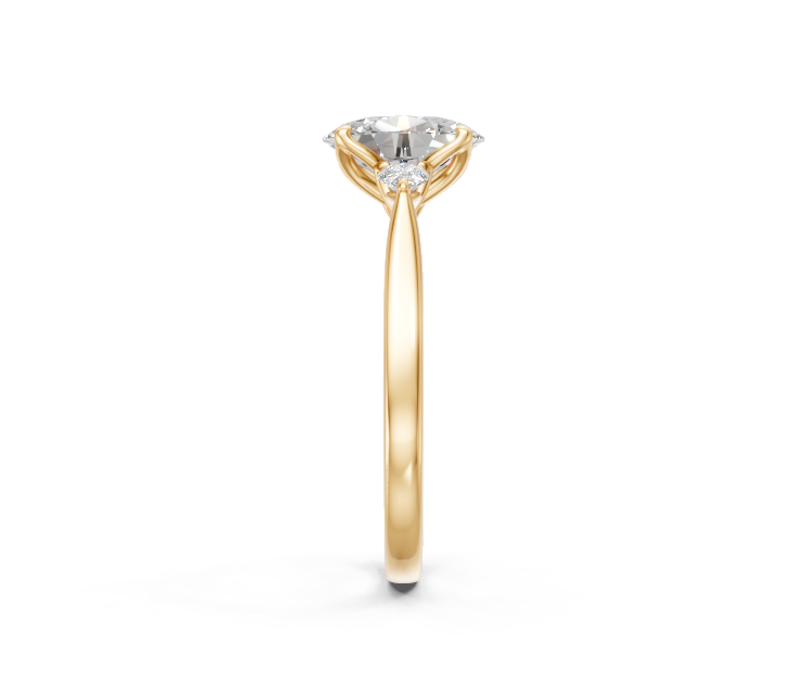 Oval-Cut & Pear Diamond Trilogy Ring
