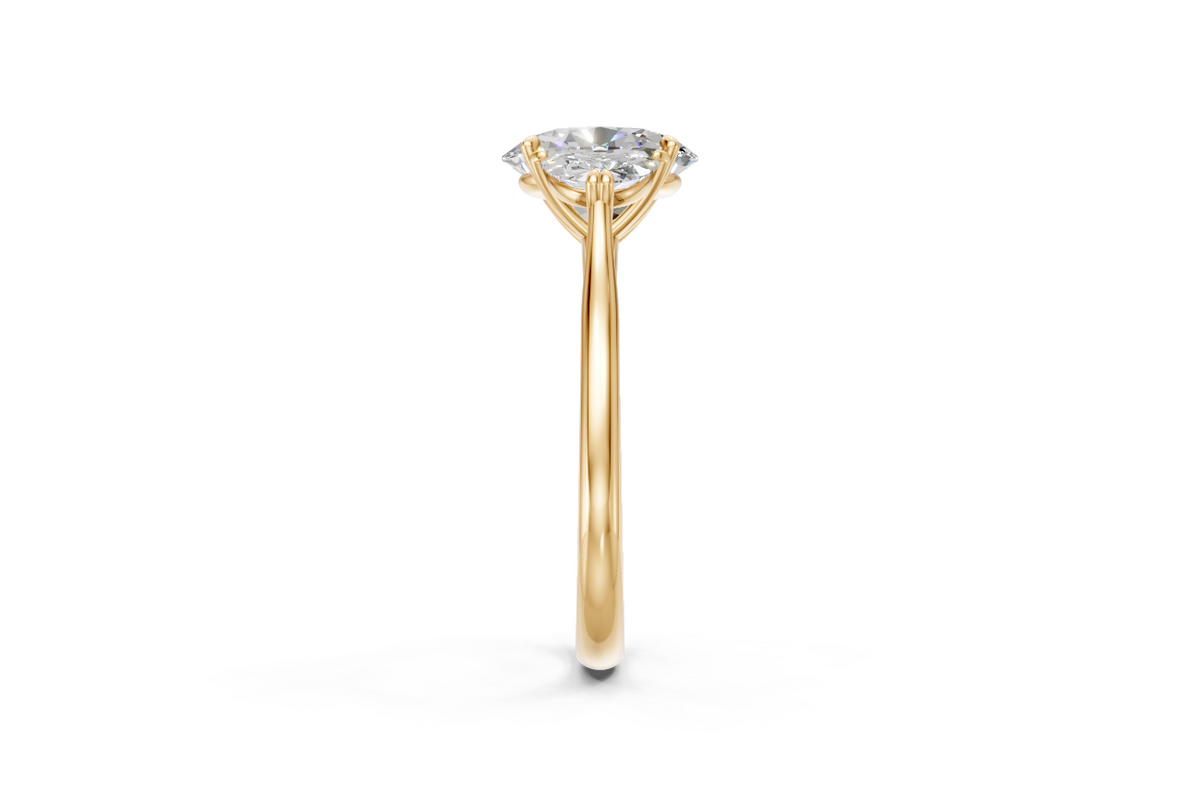 Oval-Cut Diamond & Half Moon Trilogy Ring
