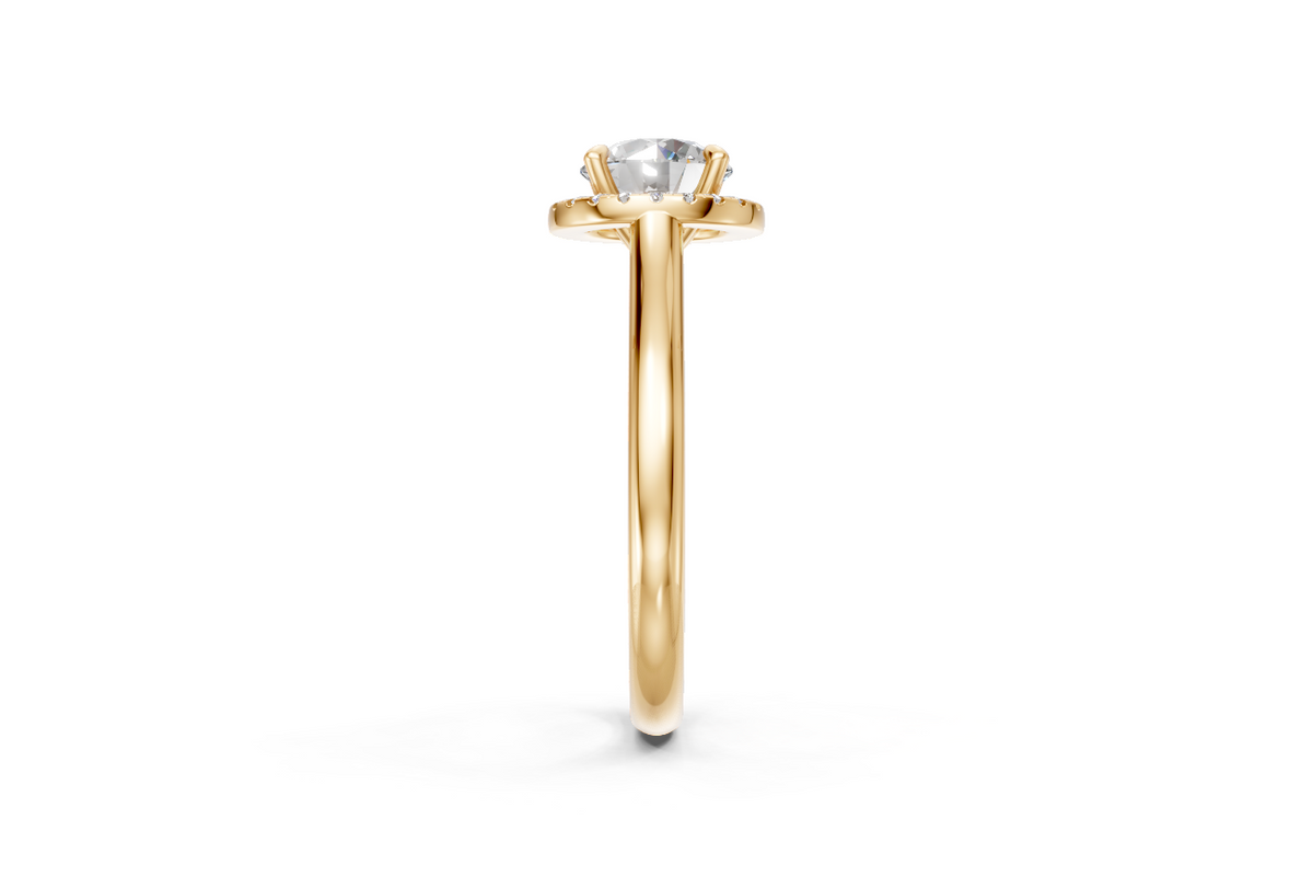 Round-Cut Halo Diamond Ring
