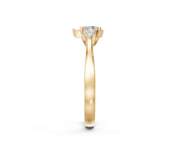 Pear-Cut Diamond Trilogy Ring