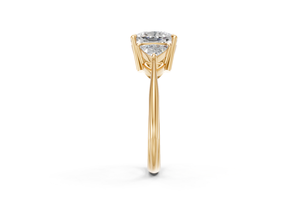 Cushion-Cut & Trillion Diamond Trilogy Ring