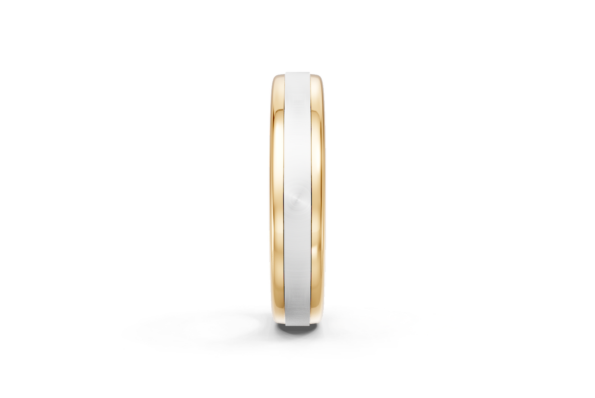 Men’s Two-Tone Hammered Wedding Band