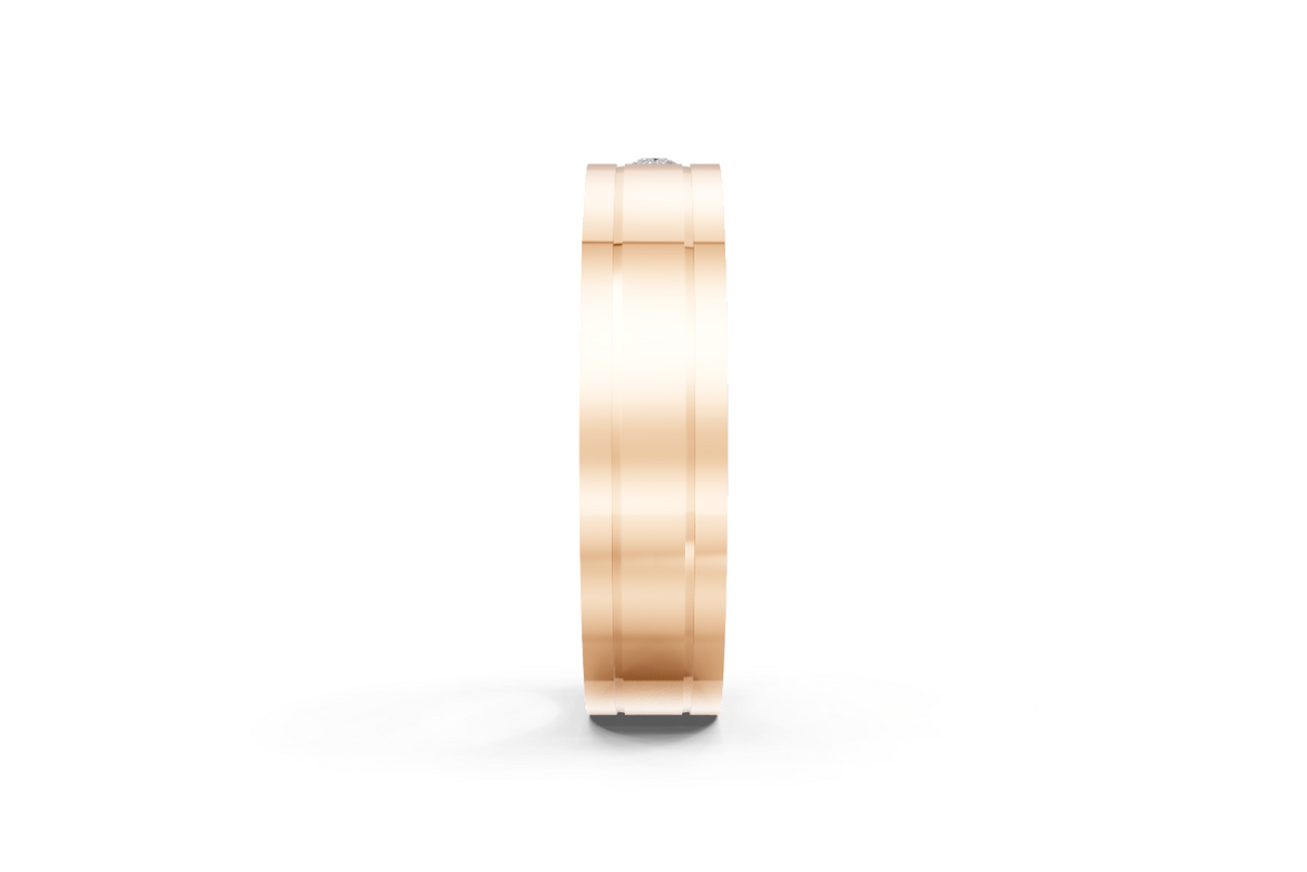 Men’s Princess-Cut Diamond Grooved Wedding Band