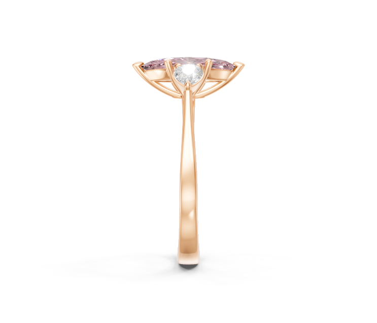 Marquise-Cut Pink Diamond & Pear Trilogy Ring