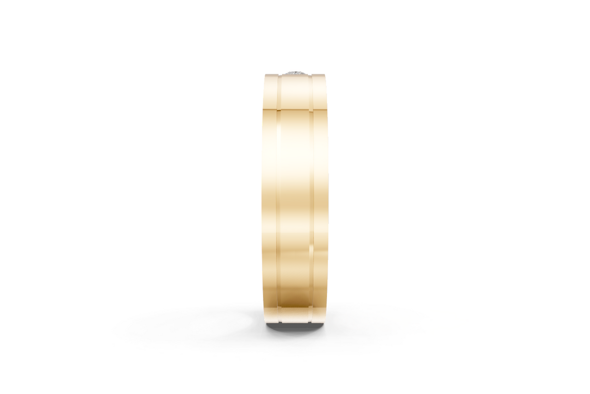 Men’s Princess-Cut Diamond Grooved Wedding Band