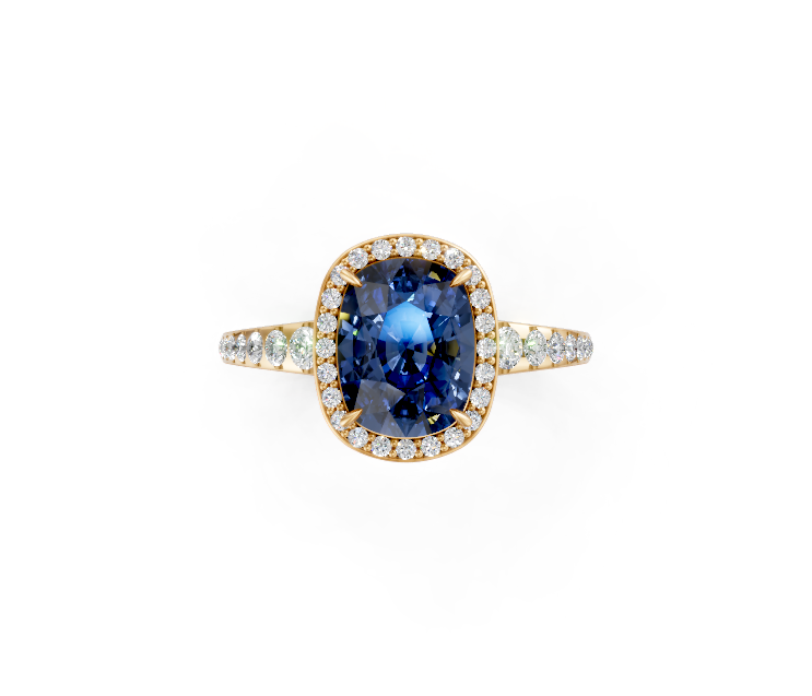 Cushion-Cut Sapphire Vintage Ring