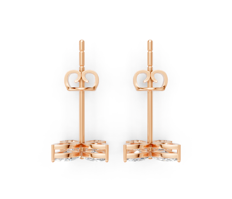 Marquise & Pear Butterfly Diamond Stud Earrings