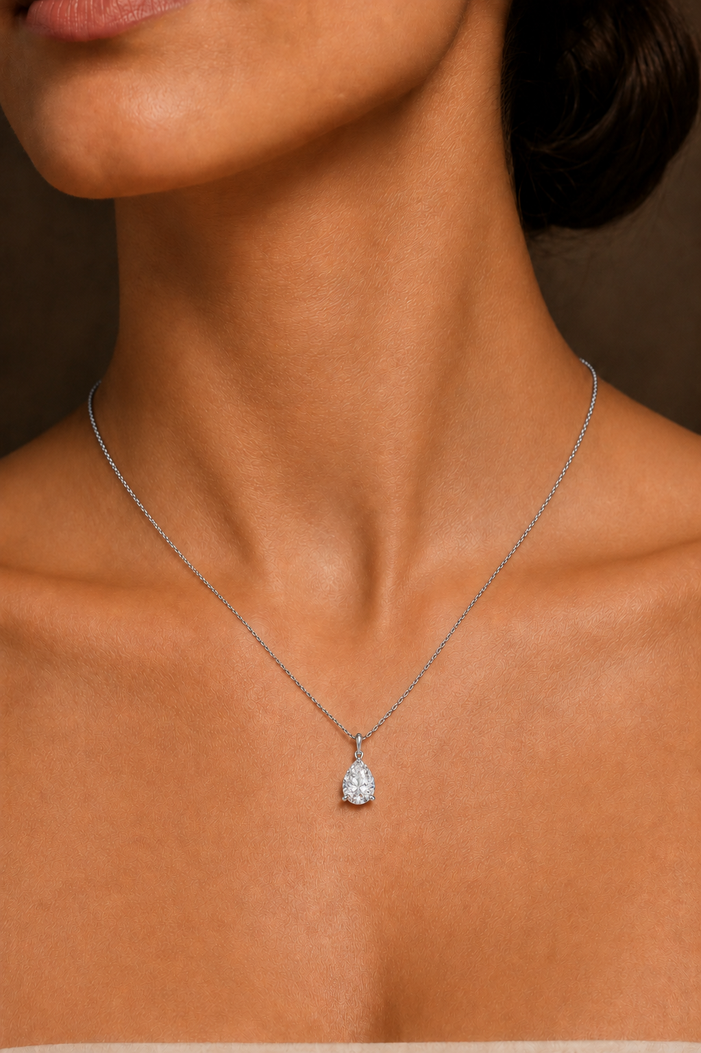 Pear Diamond Solitaire Pendant