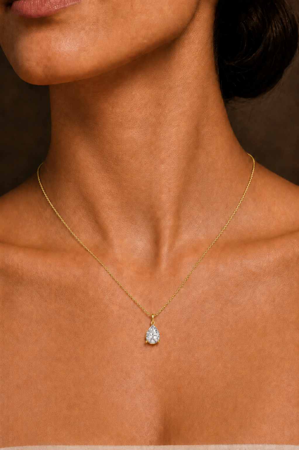 Pear Diamond Solitaire Pendant