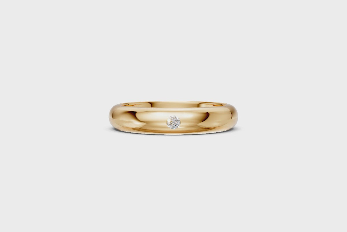 Men’s Single-Diamond Court Wedding Band