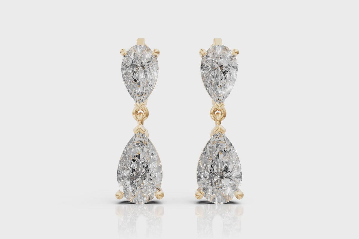 Pear Cascade Diamond Earrings