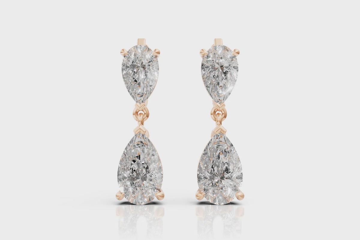 Pear Cascade Diamond Earrings