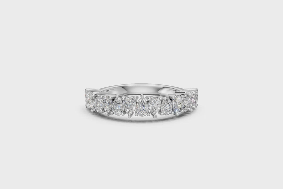 Pear-Cut Diamond Half Eternity Ring