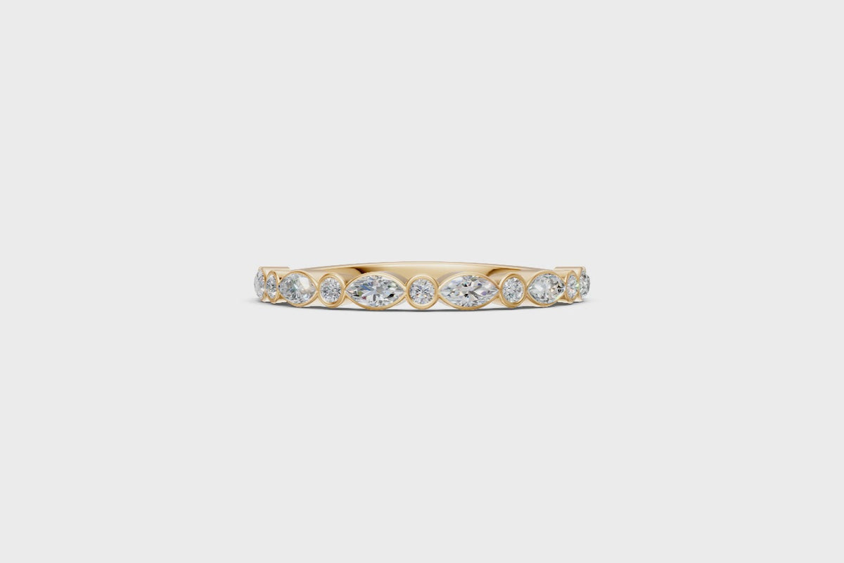 Round & Marquise Bezel-Set Half Eternity Ring