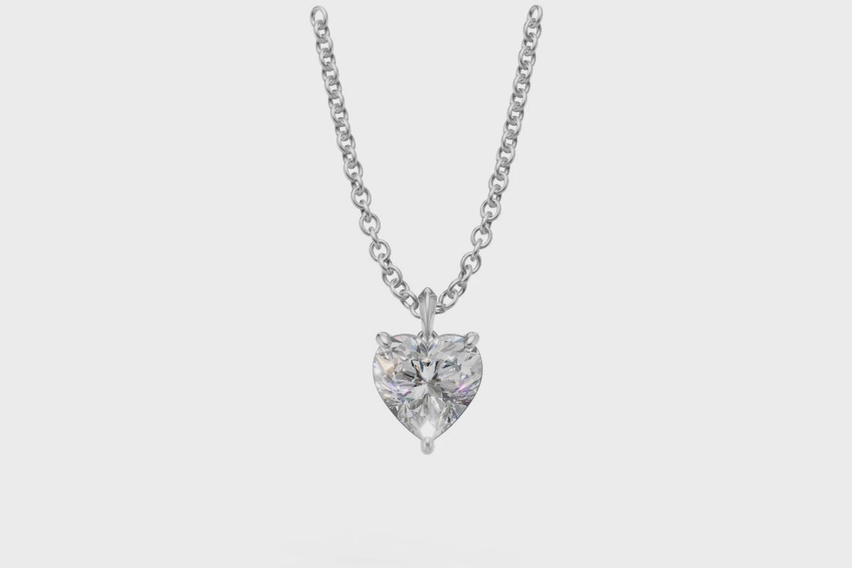 Heart-Shaped Diamond Solitaire Pendant