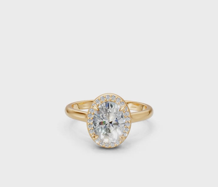 Oval-Cut Halo Diamond Ring