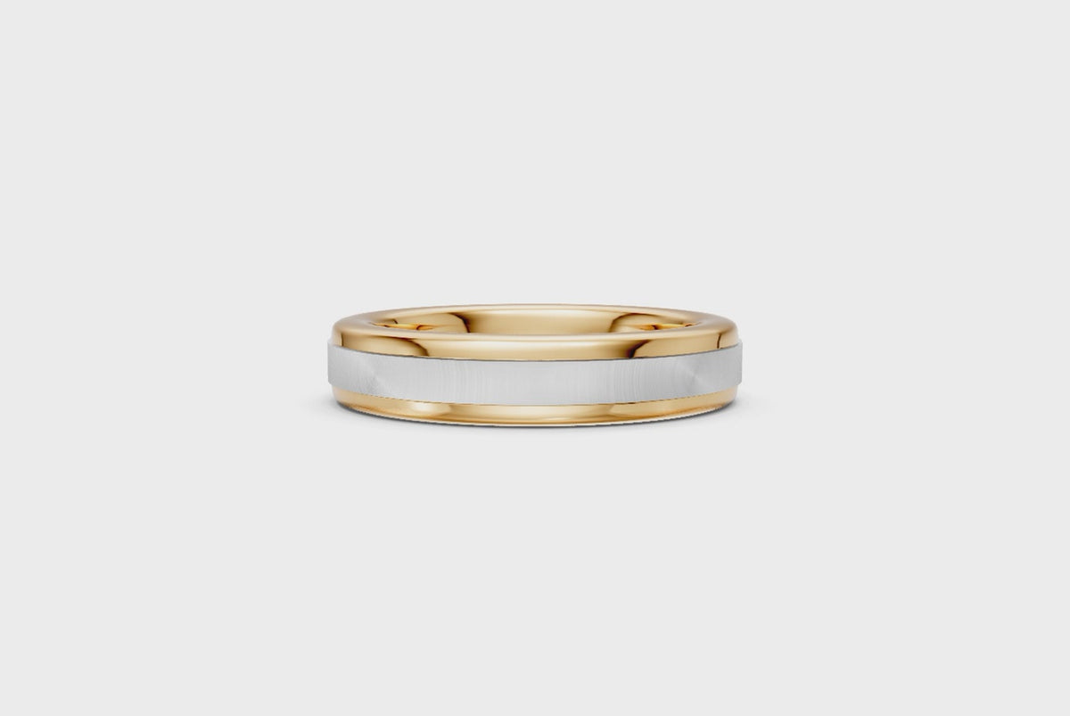 Men’s Two-Tone Hammered Wedding Band