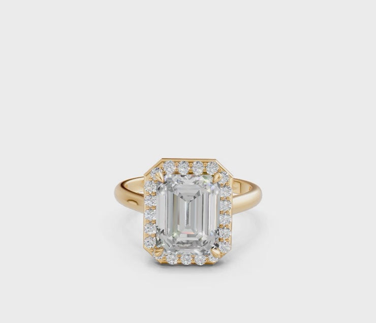 Emerald Halo Diamond Ring
