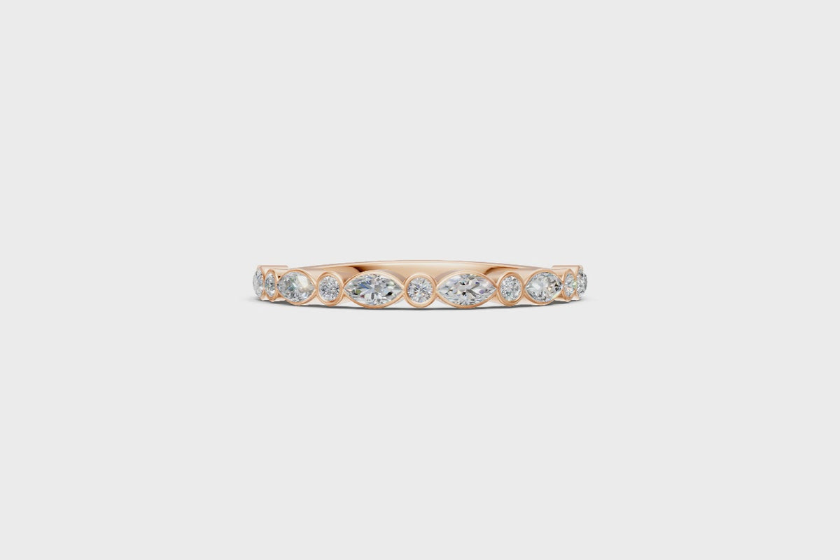 Round & Marquise Bezel-Set Half Eternity Ring