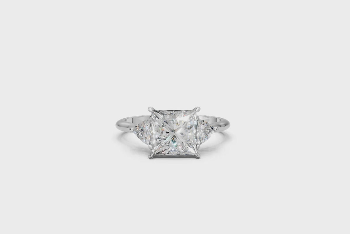 Princess-Cut & Trillion Trilogy Ring